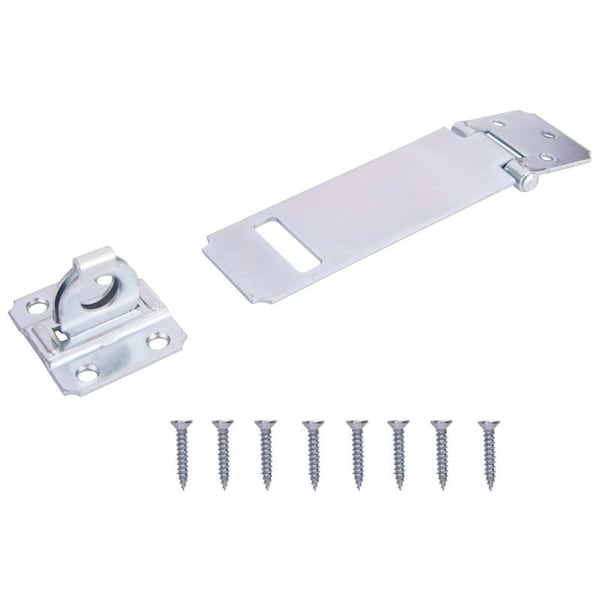 Prosource Safety Hasp, 4-1/2 in L, 4-1/2 in W, Steel, Zinc, 7/16 in Dia Shackle, Loose Staple - LR-124-BC3L-PS