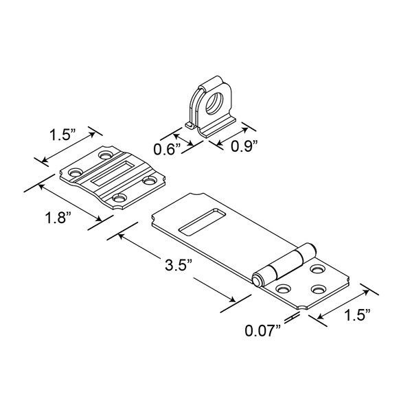 Prime-Line Safety Hasp, 3-1/2 in., Steel Construction, Zinc-Plated Finish Single Pack - MP5057-1