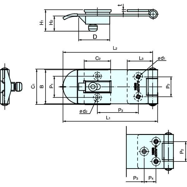 Lamp Hasp, Fixed, 304 Stainless Steel, Polished - HP-AK65