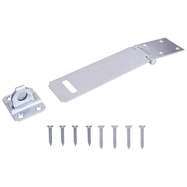 Prosource Safety Hasp, 6 in L, 6 in W, Steel, Zinc, 7/16 in Dia Shackle, Loose Staple - LR-129-BC3L-PS