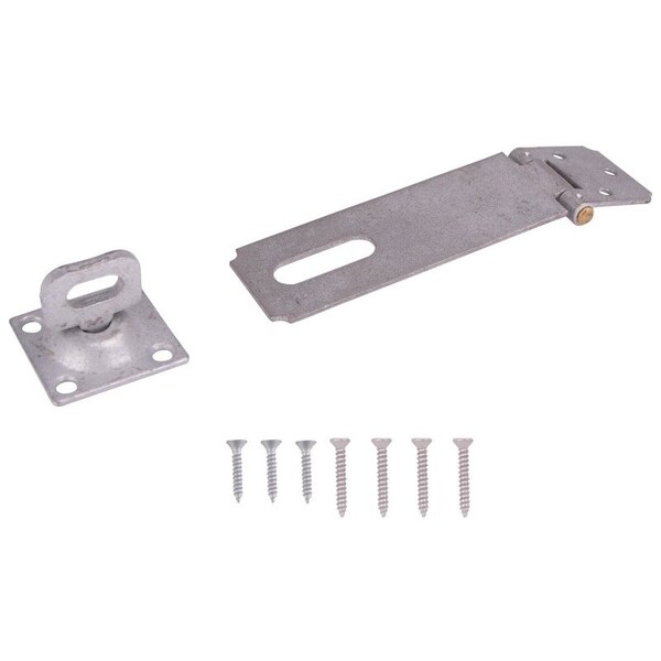 Prosource Safety Hasp, 4-1/2 in L, 4-1/2 in W, Galvanized Steel, Zinc, 3/8 in Dia Shackle - 33065MGS-BC3L-PS