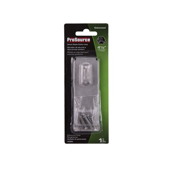 Prosource Safety Hasp, 4-1/2 in L, 4-1/2 in W, Galvanized Steel, Zinc, 3/8 in Dia Shackle - 33065MGS-BC3L-PS