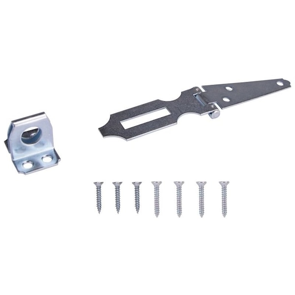 Prosource Safety Hasp, 3 in L, Steel, Zinc, 7/16 in Dia Shackle, Fixed Staple - LR-133-BC3L-PS