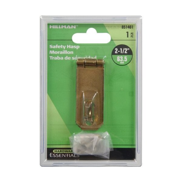 Hillman 2.5 in. Fixed Staple Safety HaspsZinc & Yellow - 851401