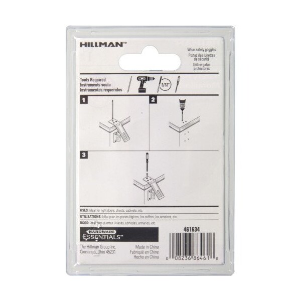Hillman 2.5 in. Fixed Staple Safety HaspsZinc & Yellow - 851401