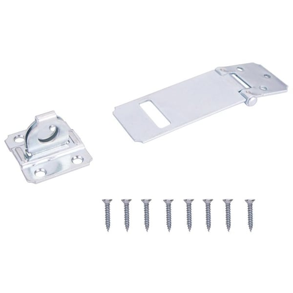 Prosource Safety Hasp, 3-1/2 in L, 3-1/2 in W, Steel, Zinc, 7/16 in Dia Shackle, Loose Staple - LR-123-BC3L-PS