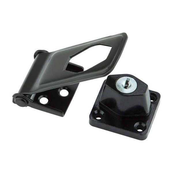 Homepage 3.5 in. Black Steel Keyed Hasp Lock, 5PK - HO2187895