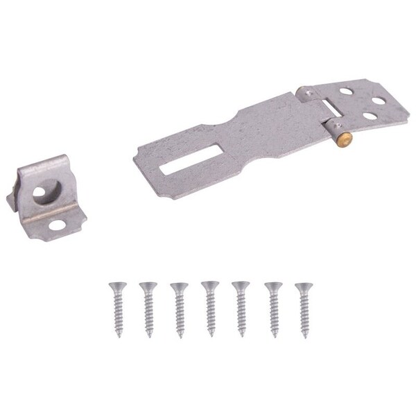Prosource Safety Hasp, 2-1/2 in L, 2-1/2 in W, Steel, Galvanized, 9/32 Dia Shackle, Fixed Staple - LR-130-BC3L-PS