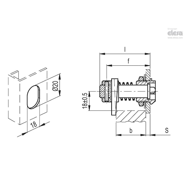 Elesa Cam latches with key, BOCK.25-64-S - BOCK