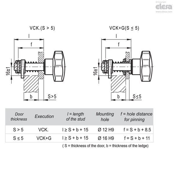 Elesa Cam latches with knob, VCK.70-54-S - VCK.