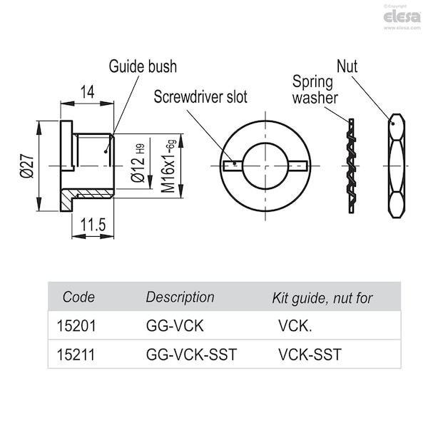 Elesa Cam latches with knob, VCK.70-64+G-S - VCK.
