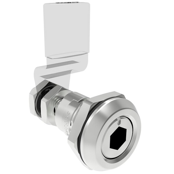 Southco Quarter-Turn Cam Latch, Adjustable, 8 mm Hex Recess, Zinc Alloy, Chrome Plated, Bright - E5-6-012-01
