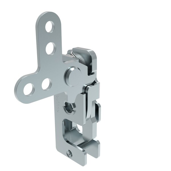 Southco Rotary Push To Close Latch, Small Size, Two Stage, 2-Point Lever 1/4-20 Thread, Steel - R4-10-41-301-10