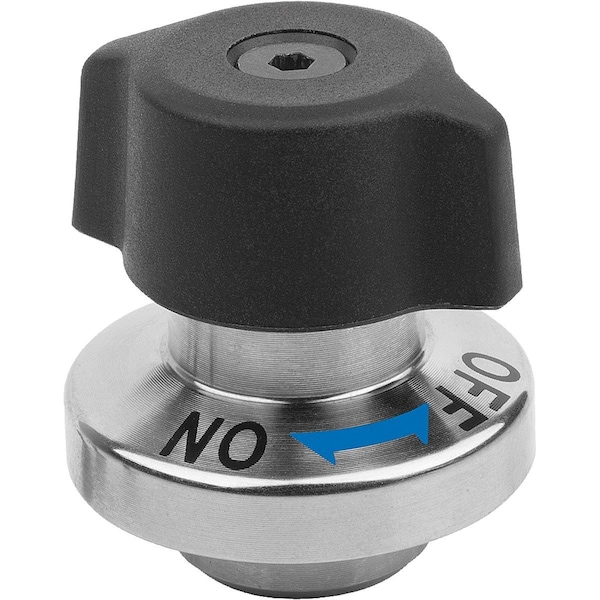 Kipp Lift And Turn Latch, D1=14, Steel Nickel-Plated, Comp:Polyamide Comp:Black - K1561.14