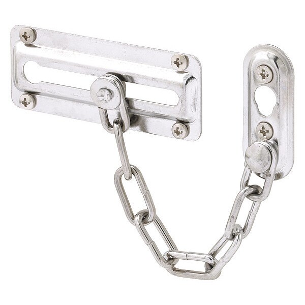Primeline Tools Chain Door Lock, 3-7/16 in., Stamped Steel Construction, Chrome Plated (2 Pack) - MP4152