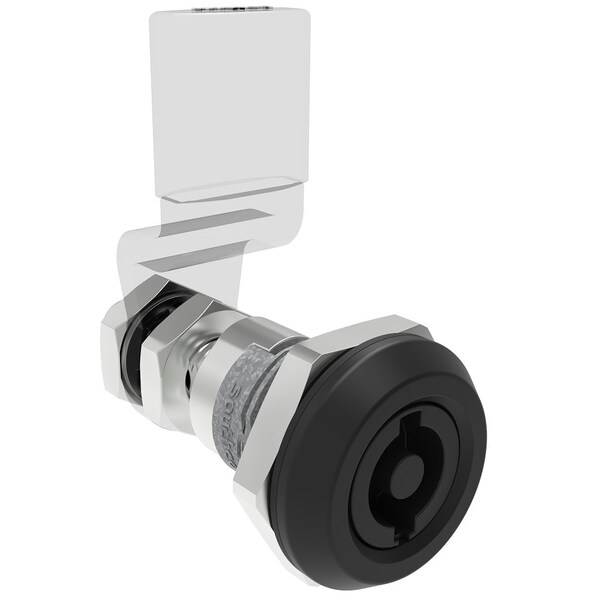 Southco Quarter-Turn Cam Latch, 5 mm Double Bitted Recess, Sealed, Zinc Alloy, Powder Coat, Black - E5-6-075-01