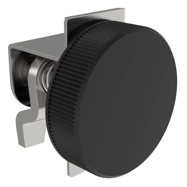 Southco Compression Latch, Self-adjusting Grip, Low Profile Black Knob, Turn Clockwise to Latch / Lock - 44-1-36-0