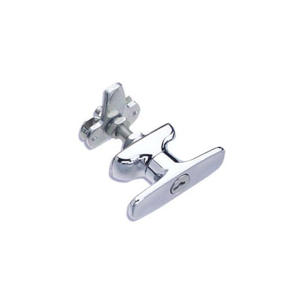 Southco Cam Latch T-Handle, Turn Clockwise to Latch / Lock, Short Cam, Zinc Alloy, Chrome Plated, Polished - 92-21-111
