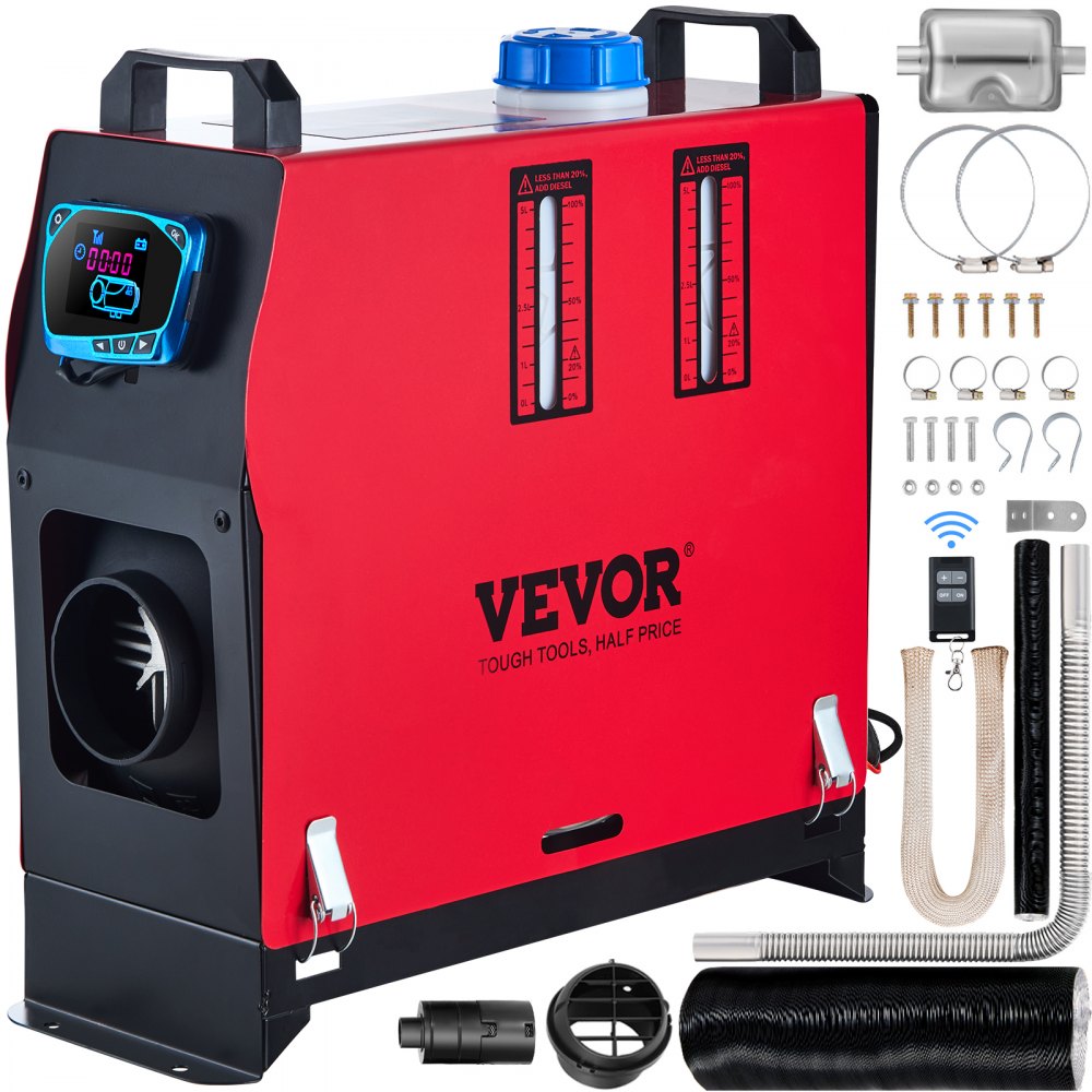 VEVOR 8KW Diesel Air Heater Muffler Diesel Heater 12V 8000W Diesel Parking Heater Remote Control Remote Control with LCD Switch for Car Bus Trucks Motor-Home and Boats - ZCJRQYTJ8KWDYJGYBV0