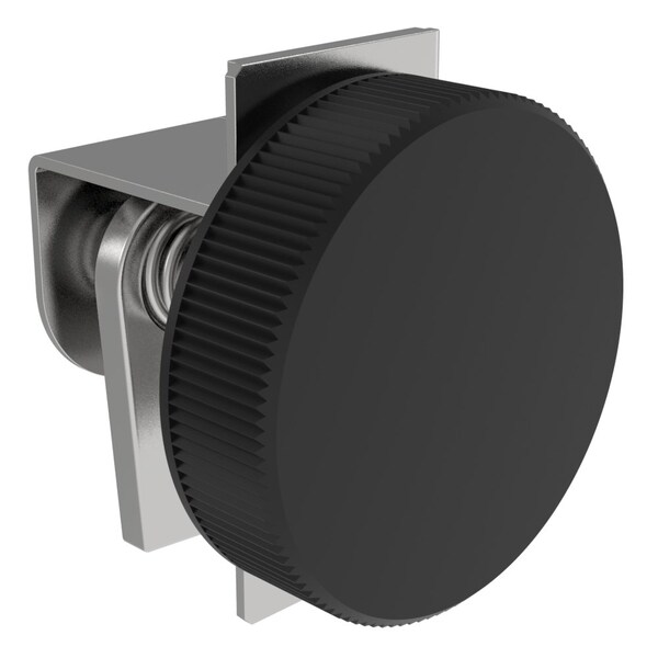 Southco Compression Latch, Self-adjusting Grip, Low Profile Black Knob, Turn Clockwise to Latch / Lock - 44-1-35-0