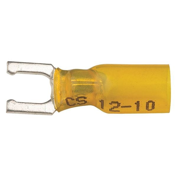 Velvac 12-10 AWG Heat-Shrink Fork Terminal 1/4" Stud PK10 - 37425