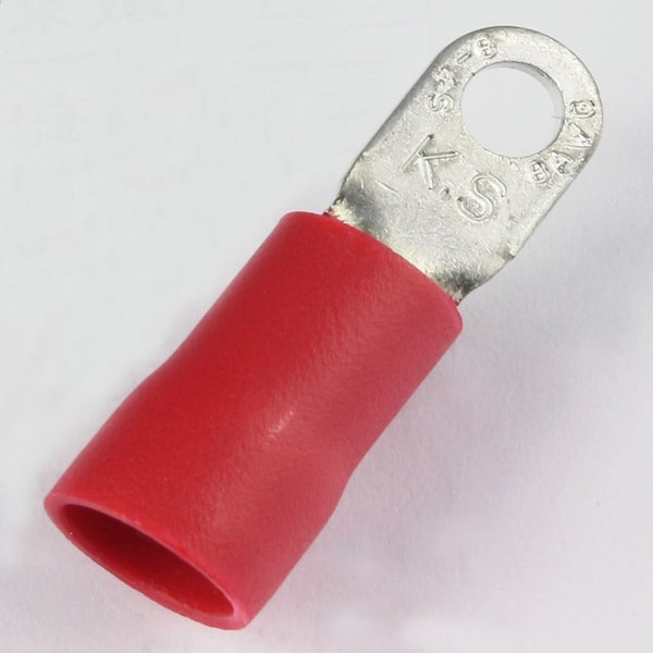 Panduit Ring Term, Vyl, Insul, 8 Awg, PK25 - EV8-8R-Q