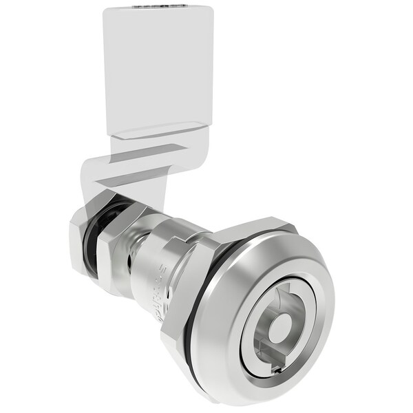 Southco Quarter-Turn Cam Latch, 5 mm Double Bitted Recess, Sealed, Zinc Alloy, Chrome Plated, Bright - E5-6-072-01