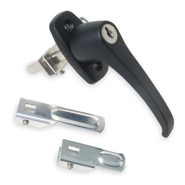 Zoro Select Cam Latch, Keyed, Black Powder Coated, Grip: 2-7/32 in - 1XNZ7
