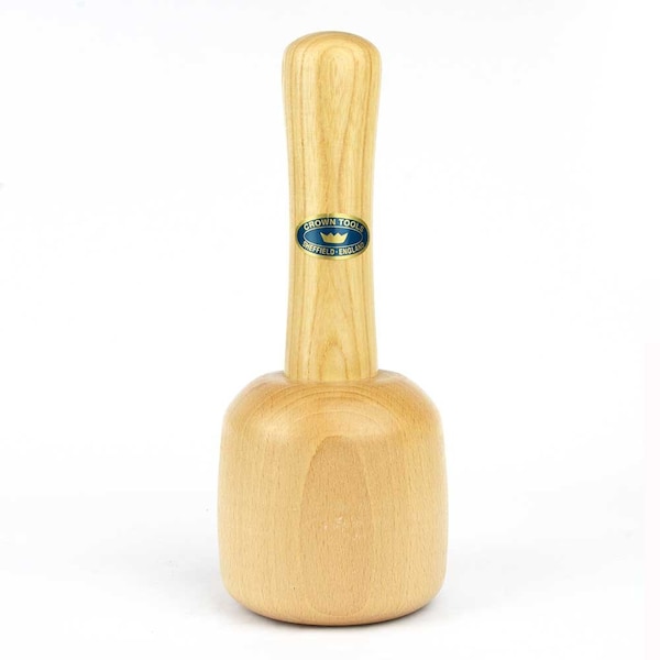 Crown Tools Lacquered Finish 18 oz Round Woodcarvers Mallet - 22204