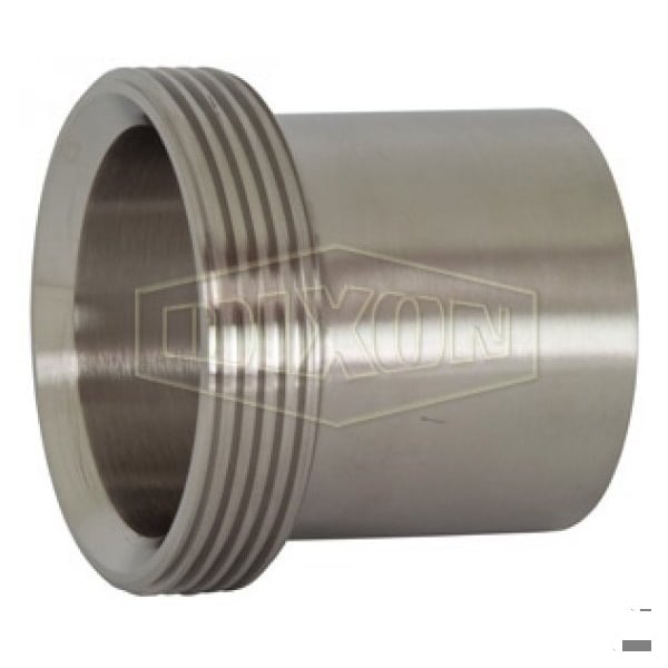 Dixon Light Wall Tank Ferrule, 1-1/2 in Nominal, Thread Beveled Seat End Style, 304 Stainless Steel - 15WL-G150