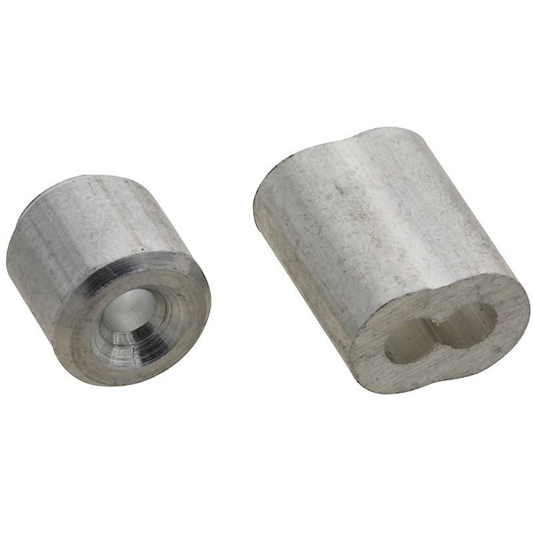National Hardware SPB3231 Series Ferrule and Stop, 3/32 in Dia Cable, Aluminum - N830-351