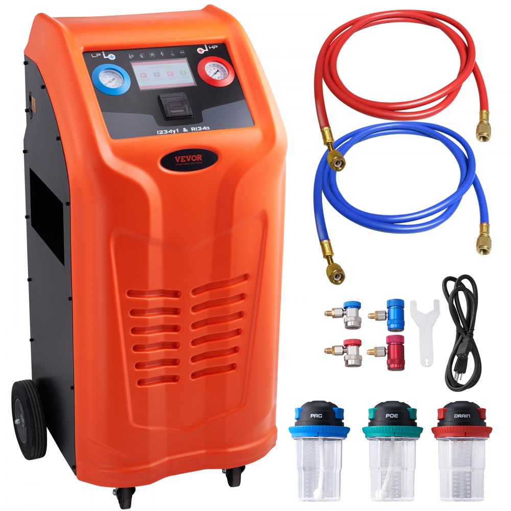 VEVOR Fully Automatic Refrigerant Recovery Machine - Dual Cylinder AC Recovery Machine Kit Built in Compressor/Electronic Scale/Filter/Recovery Tank, Recovery Machine HVAC Only for R134A+R1234YF - LMHSJDGNYTSDGJKSWV1