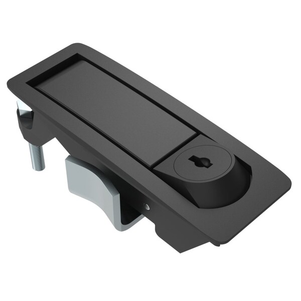 Southco Compression Latch, Key Locking, Raised Trigger, Not sealed, Zinc Alloy, Powder Coat, Black - C2-32-25