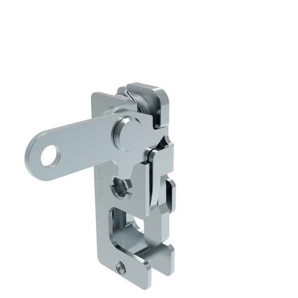 Southco Rotary Push To Close Latch, Small Size, Two Stage, Perpendicular Lever 1/4-20 Thread, Steel - R4-10-41-101-10