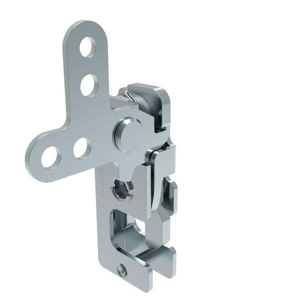 Southco Rotary Push To Close Latch, Small Size, Single Stage, 2-Point Lever 1/4-20 Thread, Steel - R4-10-21-301-10