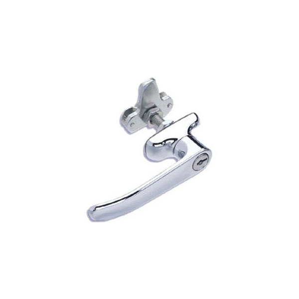 Southco Cam Latch L-Handle, Turn Clockwise to Latch / Lock, Short Cam, Zinc Alloy, Chrome Plated, Polished - 92-41-131
