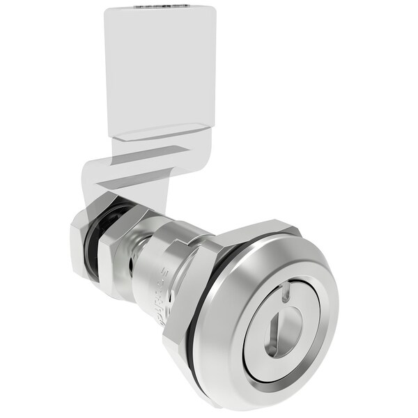 Southco Quarter-Turn Cam Latch, Recessed Slot Tamper Resistant, Sealed, Zinc Alloy, Chrome Plated, Bright - E5-6-212-01