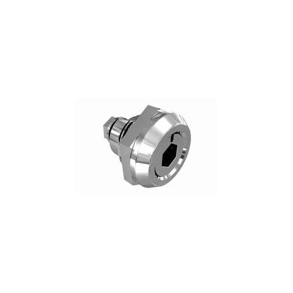 Southco Quarter-Turn Cam Latch, 8 mm Hex Recess, Without Cam, Sealed, Zinc Alloy, Chrome Plated, Bright - E5-6-012-UU1