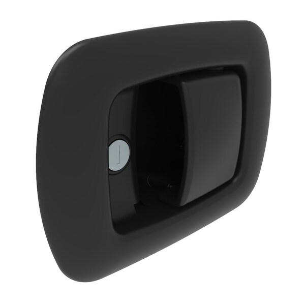 Southco Rotary Push To Close Latch, Paddle Actuated, Two Stage, Key Locking, Black Powder Coat Handle - R4-81-411-50