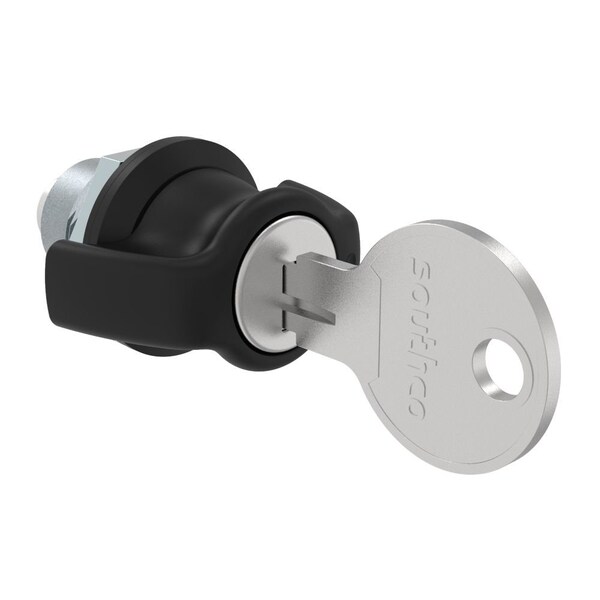 Southco Fixed Grip Cam Latch, Mini, Key-Locking, Wing Knob, Sealed, Zinc Alloy, Powder Coat, Black - E5-M-315-UU1-11