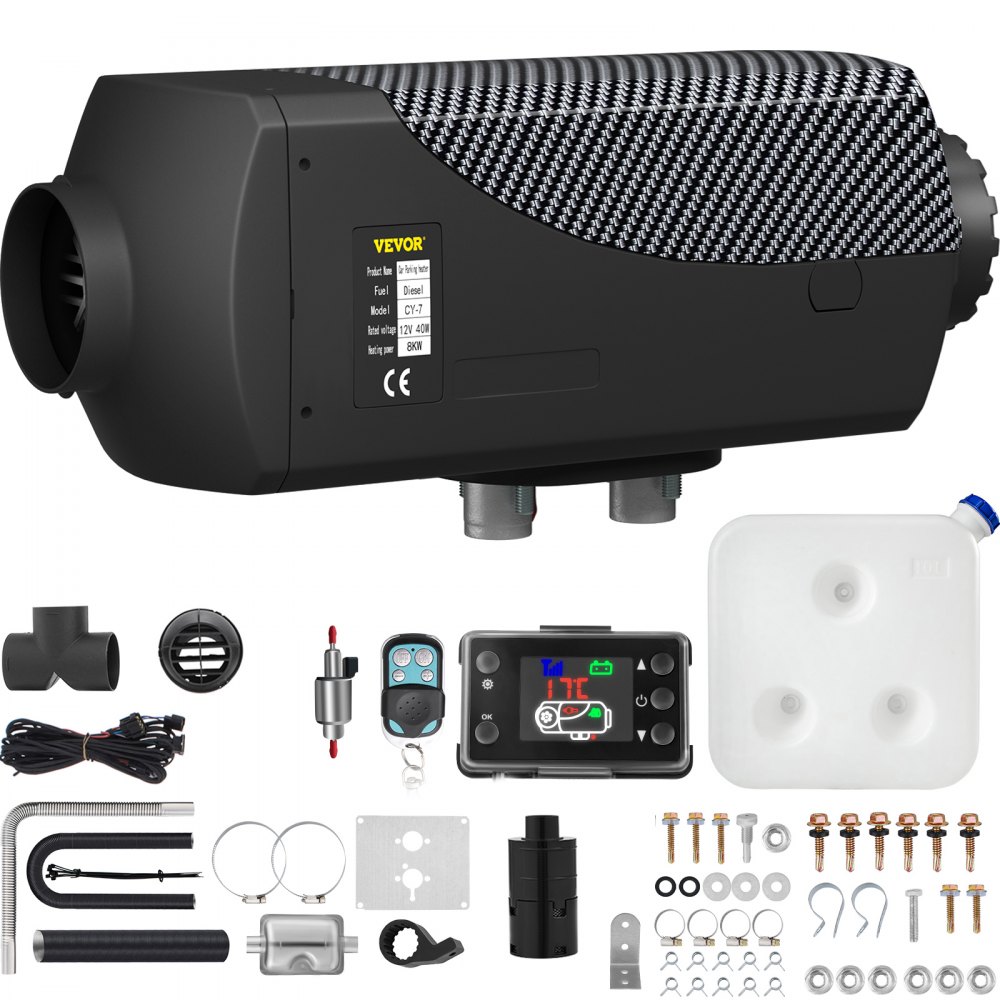 VEVOR 8KW Diesel Air Heater Muffler Diesel Heater 12V Remote Control Diesel Parking Heater with LCD Switch for Car Trucks Motor-home Boat and Bus - ZCJRQ12V8KWYJKGBKV0