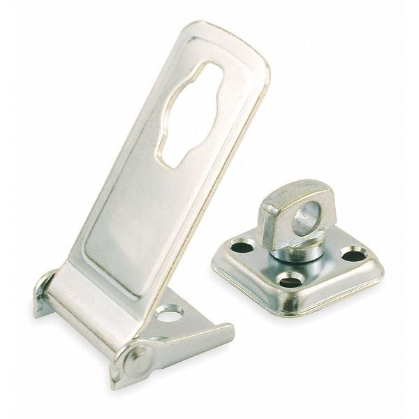 Zoro Select Latching Safety Hasp, Steel, 3-1/2 In. L - 4PE44