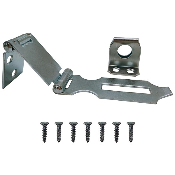 Zoro Select Double Hinge Safety Hasp, Steel, 3 In. L - 4PE46