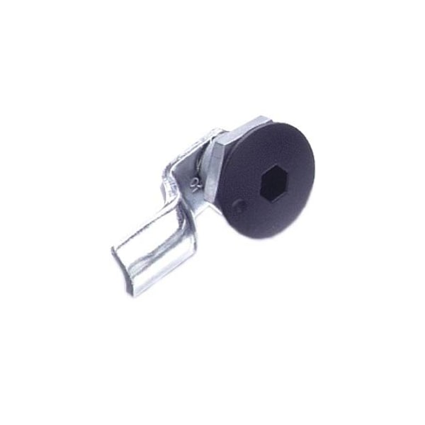 Southco Quarter-Turn Cam Latch, 8 mm Hex Recess, 2mm .08 in Grip, Not Sealed Zinc Alloy, Powder Coat - E5-1-015-020
