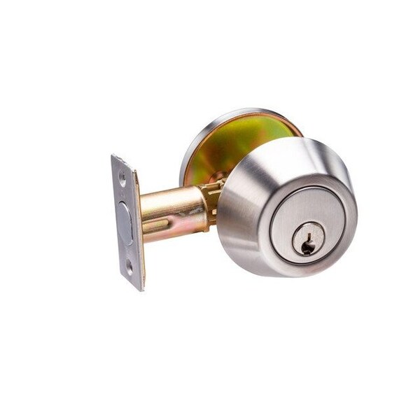 Trans Atlantic Co. SVB Series Stainless Steel Grade 2 Commercial Cylindrical Entry Door Knob with Single Cylinder Deadbolt Combo Pack - DL-SVB53DB251-US32D