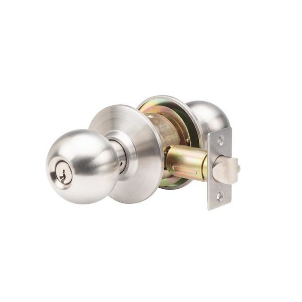 Trans Atlantic Co. SVB Series Stainless Steel Grade 2 Commercial Cylindrical Entry Door Knob with Single Cylinder Deadbolt Combo Pack - DL-SVB53DB251-US32D