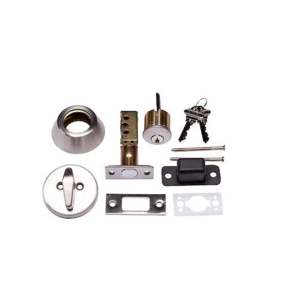 Trans Atlantic Co. SVB Series Stainless Steel Grade 2 Commercial Cylindrical Entry Door Knob with Single Cylinder Deadbolt Combo Pack - DL-SVB53DB251-US32D