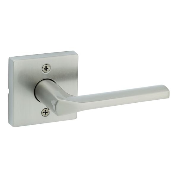Kwikset Lisbon Lever with Square Rose Half Dummy Door Lock Satin Nickel Finish - 788LSLSQT-15