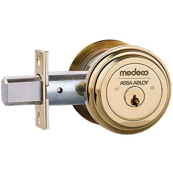 Medeco MEDECO:Maxum BiLevel Dbl. Deadbolt - 2-3/4" - Gold - 11JR624-05-DLT