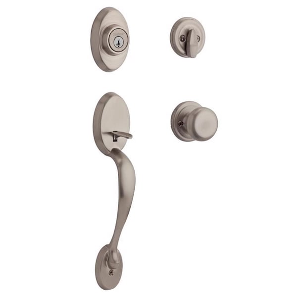 Kwikset Kwikset Chelsea Satin Nickel Entry Handleset 1-3/4 in. - 98001-369